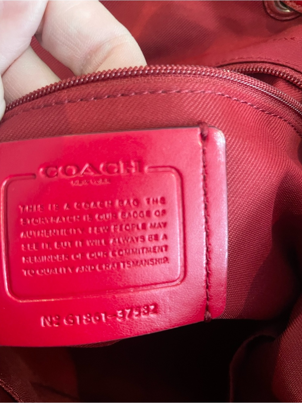 Coach EUC Red Pebble Leather Turnlock Backpack with stud pocket detail. ♥️ - Picture 16 of 16